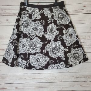 COPY - Talbots Brown Floral  A-Line Skirt Size 12